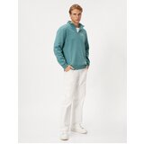 Koton Half-Zip Sweatshirt with a slogan and a printed stand-up collar with Ribbed.