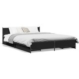 vidaXL Okvir kreveta s ladicama crni 140 x 200 cm konstruirano drvo Cijene