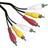SCHWAIGER Cinch kabel (6 x RCA vtič, 5 m, Črna, rdeča/rumena/bela, Zaščiten) | Shoptok.si