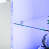  TV ormarić s LED rasvjetom 2 vrata ormarića staklena polica otvori za kabele za dnevni boravak iverica bijela | shoptok.hr