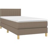  Box spring postelja z vzmetnico taupe 100x200 cm blago | Shoptok.si