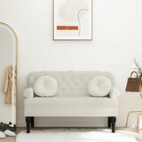  Klupa s naslonom krem 119,5 x 64,5 x 75 cm baršunasta | shoptok.hr