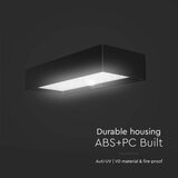  LED solarno zidno svetlo sa senzorom LED/6W/3,7V IP65 4000K 3000 mAh crno | Eponuda.com