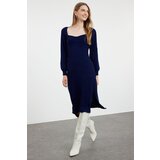 Trendyol Navy Blue Midi Knitwear Sweetheart Neckline Dress | Shoptok.si