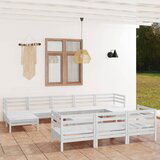 Maison Chic Seti vrtnega pohištva - Vrtna garnitura - Vrtni pohištvo set 11-delna bela trdna borovina, (21816678) | Shoptok.si