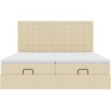  Otomanski okvir kreveta s madracima krem 200x200cm od tkanine | shoptok.hr