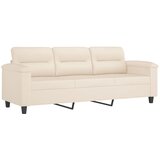  3-dijelni set sofa s jastucima bež tkanina od mikrovlakana | shoptok.hr