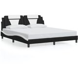 vidaXL Okvir kreveta LED crno-bijeli 180 x 200 cm od umjetne kože | shoptok.hr