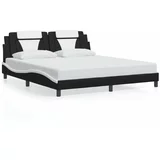vidaXL Okvir kreveta LED crno-bijeli 180 x 200 cm od umjetne kože
