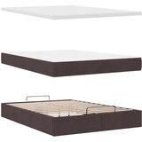 vidaXL Otomanski posteljni okvir z vzmetnico rjav 140x200 cm blago | Shoptok.si