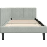 vidaXL Kutni okvir kreveta s uzglavljem Svjetlosiva 90 x 200 cm Baršun | shoptok.hr