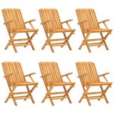  Sklopive vrtne stolice 6 kom 61x67x90 cm od masivne tikovine | shoptok.hr