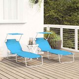  Ležaljka 2 pcs Svijetloplava 58 x 188 x 77cm Poliester | shoptok.hr