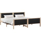  Okvir kreveta Smeđa i crna 200 x 200 cm Masivna borovina | shoptok.hr