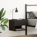 vidaXL Wall-Mounted Noćni Ormarić Crni hrast Konstruirano drvo Cijene