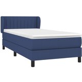  Krevet s oprugama i madracem plavi 100 x 200 cm od tkanine | shoptok.hr