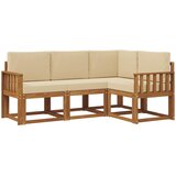 Set vanjskih sofa 4 kom. Prirodna i bež Smeđa 187,5 x 128,5 x 73 cm | shoptok.hr