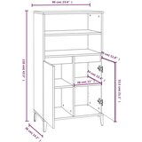  Visoka komoda siva betona 60x36x110 cm od konstruiranog drva | shoptok.hr