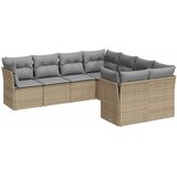  8-dijelni set vrtnih sofa od poliratana s jastucima bež | shoptok.hr
