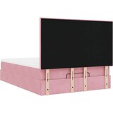  Otomanska postelja z vzmetnicami & LEDs roza 140x200cm žamet, (22011707) | Shoptok.si