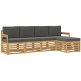  Set vanjskih sofa 5 pcs Bijela i antracit 249 x 122,5 x 73 cm | shoptok.hr