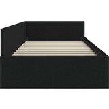 vidaXL Kotna postelja Črna 100 x 200 cm Tkanina in oblikovan les | Shoptok.si