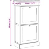 Ormarić za cipele sivi 50 x 28 x 98 cm od drva paulovnije | shoptok.hr