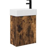 vidaXL Kopalniška omarica s tapo Dimljen hrast 45,5 x 22,5 x 84 cm, (5000246206) | Shoptok.si