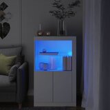 vidaXL Bočni ormarić s LED svjetlima bijeli od konstruiranog drva | shoptok.hr