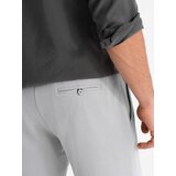 Ombre Men's SLIM FIT structured knit shorts - light grey | Eponuda.ba