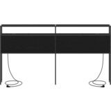 vidaXL Skladiščni naslon z vzglavjem Črni hrast 180 cm Konstruiran les | Shoptok.si