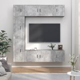  7-dijelni set TV ormarića siva boja betona konstruirano drvo | shoptok.hr
