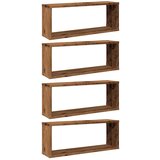 Maison Chic 4 kosi Stenske kockaste police - Stenske Police - Viseče police starinski les 60x15x23 cm, (21793730) Cene