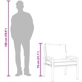 Vrtna stolica s jastucima boje pijeska 68 x 76 x 79 cm čelična | shoptok.hr