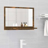 vidaXL Kopalniško ogledalo dimljen hrast 60x10,5x37 cm inženirski les | Shoptok.si