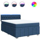 Maison Chic Box spring postelja - Vzmetna postelja z vzmetnico modra 140x190 cm blago SL5462, (21887297) | Shoptok.si