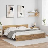  Krevetna konstrukcija Umjetnički hrast 180 x 200 cm | shoptok.hr