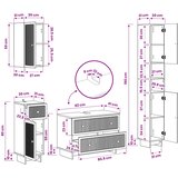  Set kupaonskih ormara od 4 dijela EDE Staro drvo | shoptok.hr