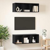  Set TV komoda Zidne 2 pcs Crni hrast 37 x 37 x 107 cm | Eponuda.ba