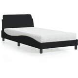  Krevet s madracem Dover crni 100 x 200 cm od tkanine | shoptok.hr