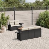 Maison Chic Seti vrtnega pohištva - Vrtna garnitura - Vrtni pohištvo set 6-delna z blazinami črna poli ratan, (21807214) | Shoptok.si