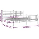 vidaXL Kovinski posteljni okvir z vzglavjem in vznožjem črn 183x213 cm | Shoptok.si