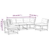 vidaXL 5-dijelni set vrtnih sofa s jastucima bijeli masivna borovina | shoptok.hr