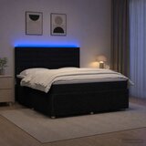  LED okvir za krevet s madracem Crna 180 x 200 cm Tkanina | shoptok.hr