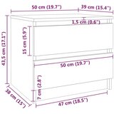  Noćni ormarić siva boja hrasta 50x39x43,5 cm konstruirano drvo | shoptok.hr
