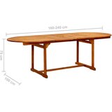  Vrtni blagovaonski stol (160 - 240)x100x75 cm od drva bagrema | shoptok.hr