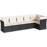  6-dijelni set vrtnih sofa s jastucima crni od poliratana | shoptok.hr