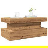 vidaXL Stolić za kavu s LED svjetlima boja hrasta artisan 90x50x40 cm | shoptok.hr