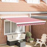 vidaXL ročna retraktibilna tenda rdeče in bele črte 350x250 cm Cene