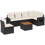  The Living Store Vrtna sedežna garnitura 7-delna z blazinami črn poli ratan - Vrtna Sedežna Garniture, (21443918) | Shoptok.si